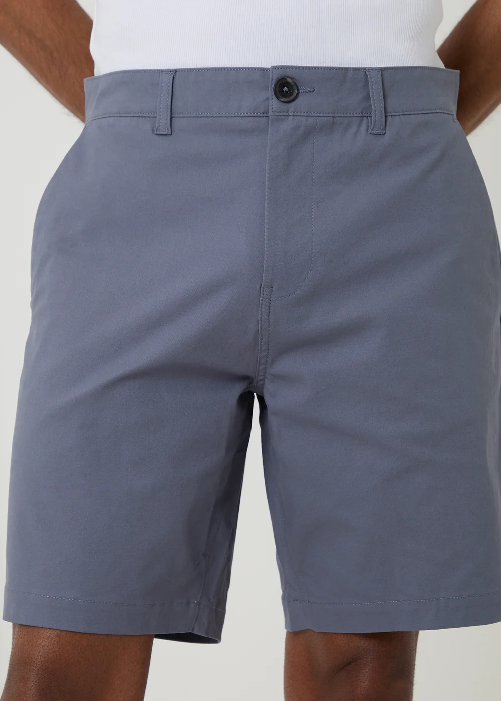 Threadbare Blue Cotton Regular Fit Stretch Chino Shorts - 36/L32 Image 4