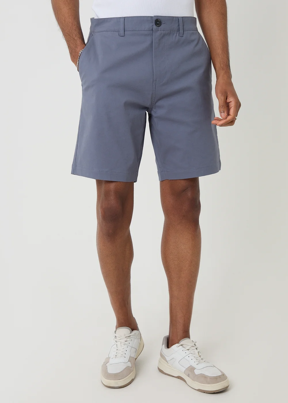 Threadbare Blue Cotton Regular Fit Stretch Chino Shorts - 36/L32 Image 1