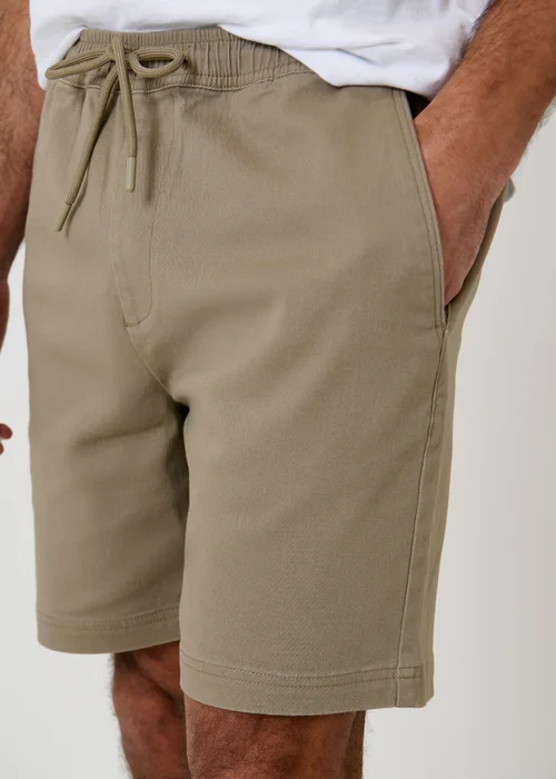 Threadbare Taupe Shorter Length Stretch Chino Shorts - 2XL Image 4
