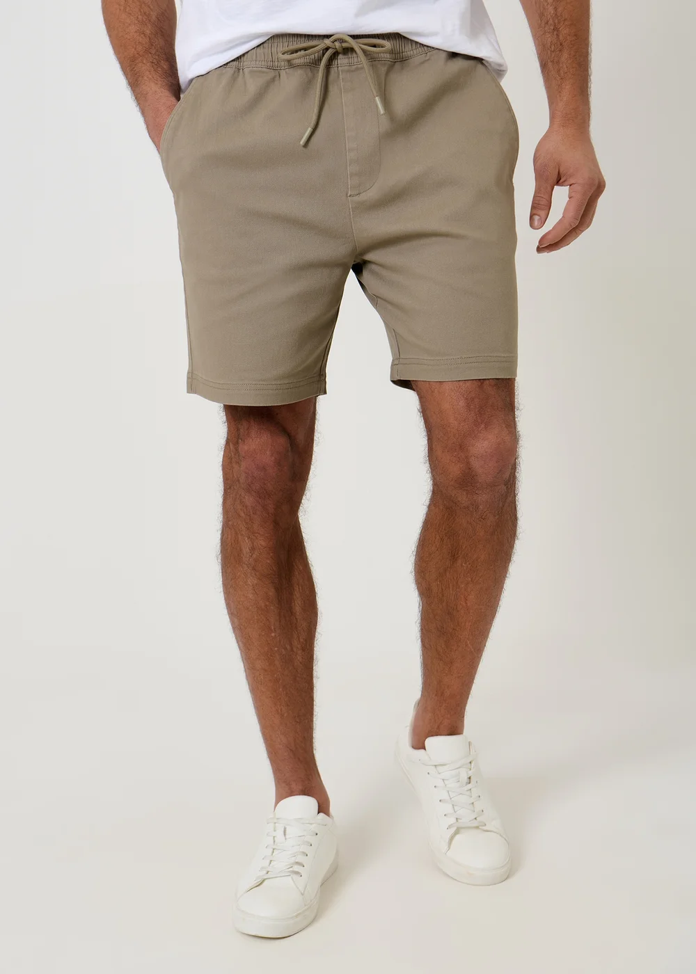 Threadbare Taupe Shorter Length Stretch Chino Shorts - 2XL Image 1