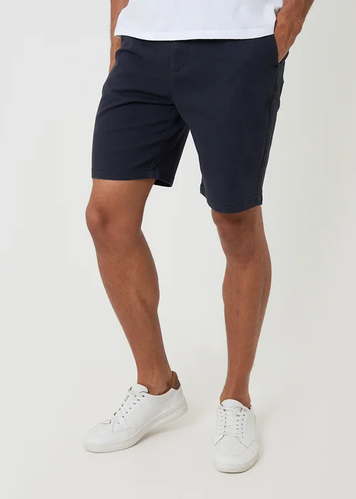 Threadbare Navy Regular Fit Stretch Chino Shorts - 36/L32 Image 1