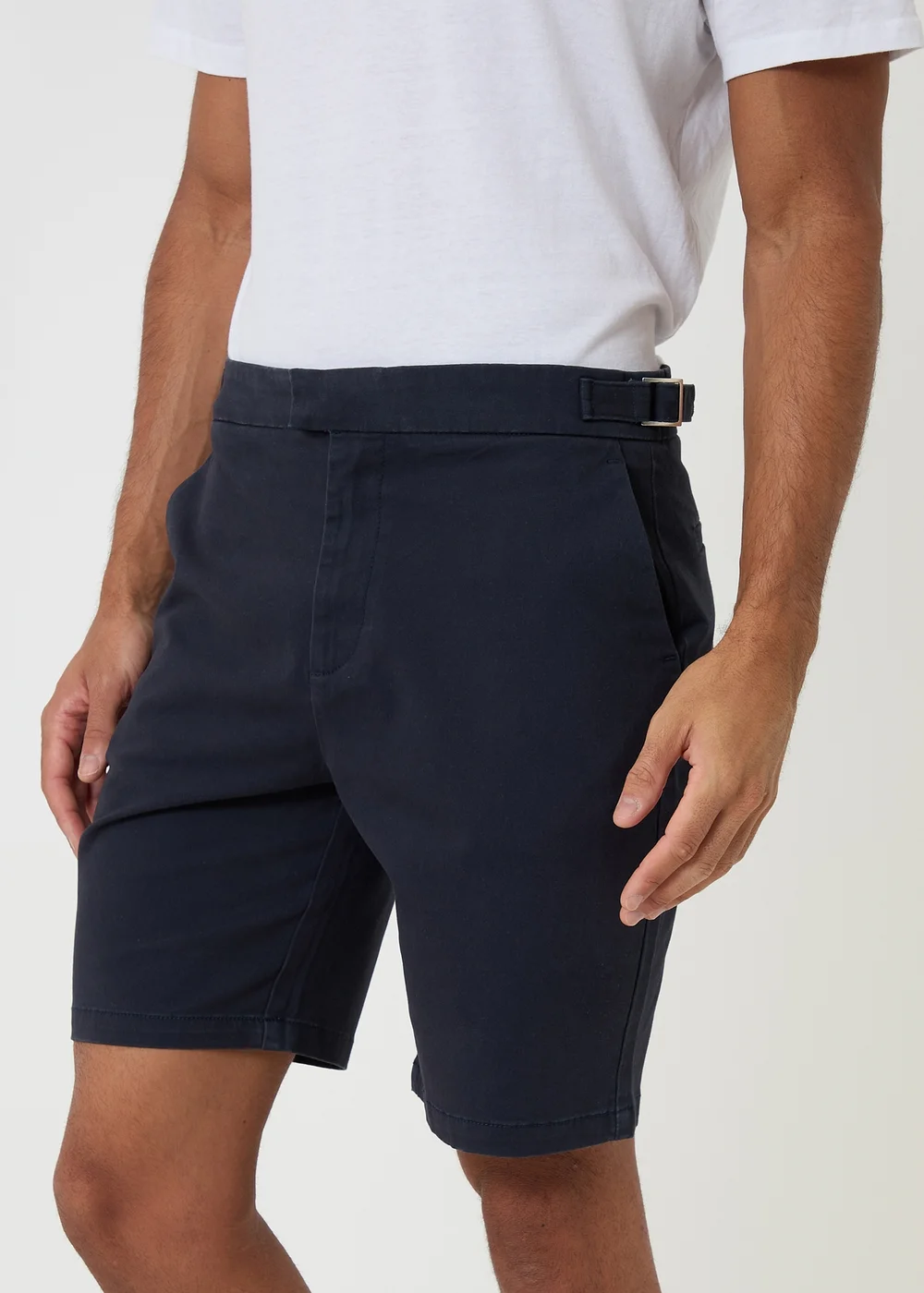 Threadbare Navy Regular Fit Stretch Chino Shorts - 36/L32 Image 4