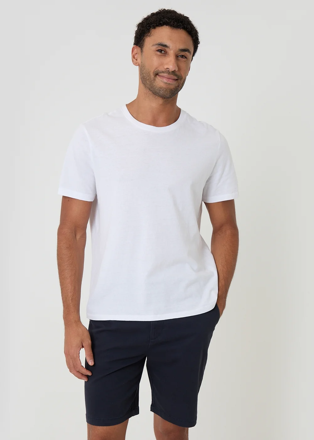 Threadbare Navy Regular Fit Stretch Chino Shorts - 36/L32 Image 3