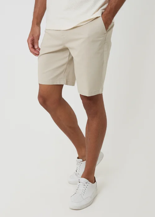 Threadbare Stone Regular Fit Stretch Chino Shorts - 30/L32 Image 1