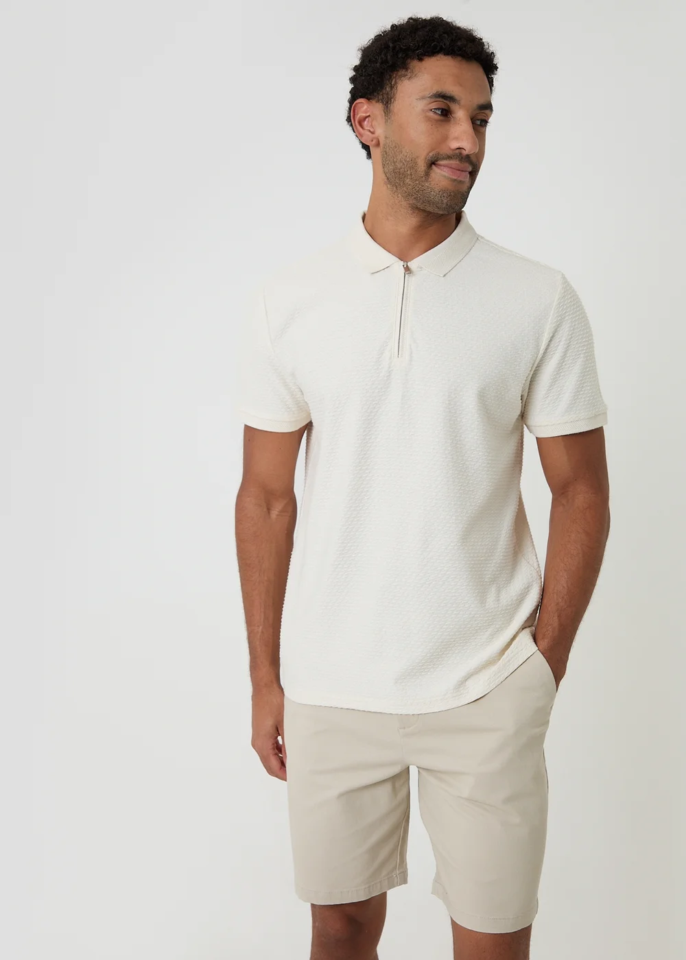 Threadbare Stone Regular Fit Stretch Chino Shorts - 30/L32 Image 3