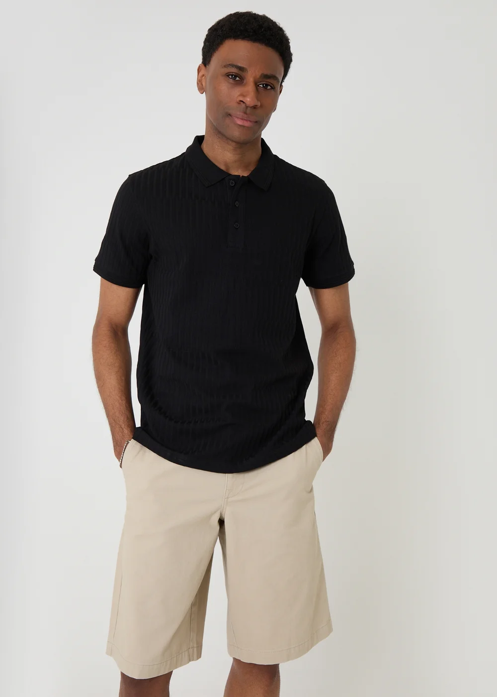 Threadbare Stone Baggy Fit Cotton Chino Shorts - 32/L32 Image 3