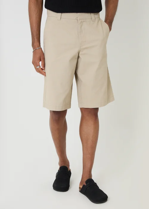 Threadbare Stone Baggy Fit Cotton Chino Shorts - 32/L32 Image 1