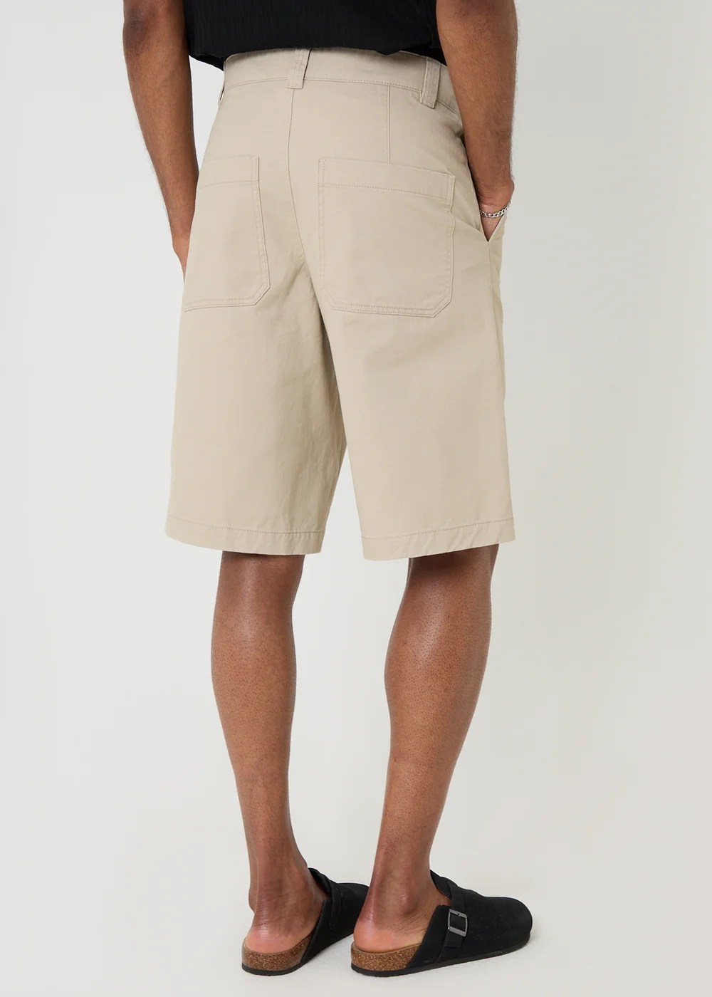 Threadbare Stone Baggy Fit Cotton Chino Shorts - 32/L32 Image 2