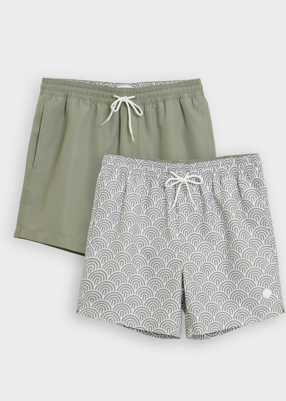 Threadbare Soft Green 2-Pack Geo Arch Print Quick Dry Swim Shorts - XL Image 1