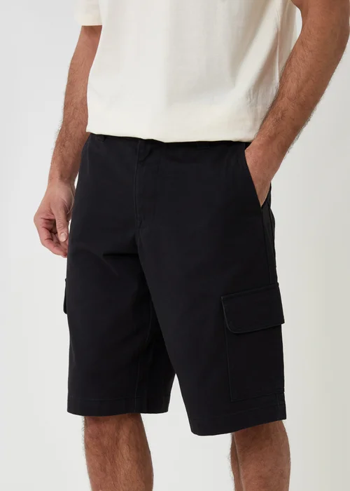 Threadbare Black Baggy Fit Cotton Cargo Shorts - 30/L32 Image 4