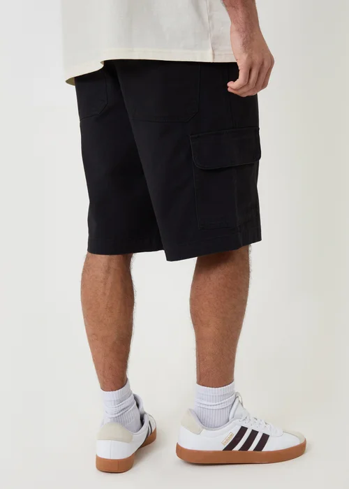 Threadbare Black Baggy Fit Cotton Cargo Shorts - 30/L32 Image 2