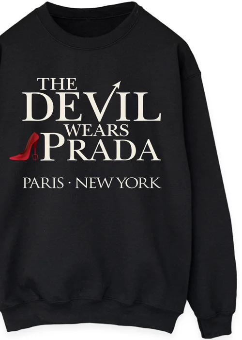 Spiral Galaxy Disney Devil Wears Prada Logo Paris Black Graphic Sweatshirt - 5XL Image 2