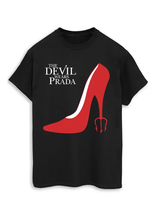Spiral Galaxy Disney Devil Wears Prada Shoe Black Graphic Boyfriend Fit T-Shirt - 3XL Image 1