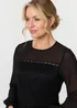 Izabel London Black Semi Sheer Lace Trim Short Dress - 14 Image 3