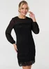 Izabel London Black Semi Sheer Lace Trim Short Dress - 14 Image 1
