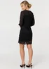 Izabel London Black Semi Sheer Lace Trim Short Dress - 14 Image 2
