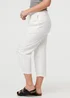 Izabel London White Tie High Waist Cropped Wide Trousers - 14 Image 3