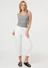 Izabel London White Tie High Waist Cropped Wide Trousers - 14 Image 4
