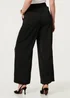 Izabel London Black High Waist Wide Leg Pleat Front Trousers - 10 Image 2