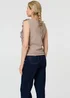 Izabel London Beige Ruffle Embellished Sleeveless Knit Top - L Image 2