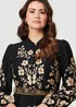 Izabel London Black Floral Tie Waist A-Line Knee Length Dress - 18 Image 3