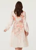 Izabel London Multi Pink Floral Belted High Neck Midi Dress - 14 Image 2