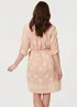 Izabel London Multi Pink Floral Knee Length Tie Waist Shirt Dress - 10 Image 2