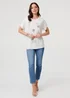 Izabel London White Sparkly Graphic Print Relaxed T-Shirt - 8 Image 4