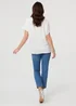 Izabel London White Sparkly Graphic Print Relaxed T-Shirt - 8 Image 2