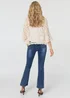 Izabel London Cream Semi Sheer Crochet Relaxed Top - M/L Image 2