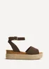 Linzi Nirvana Brown Nubuck Flatform Sandals - 3 Image 2