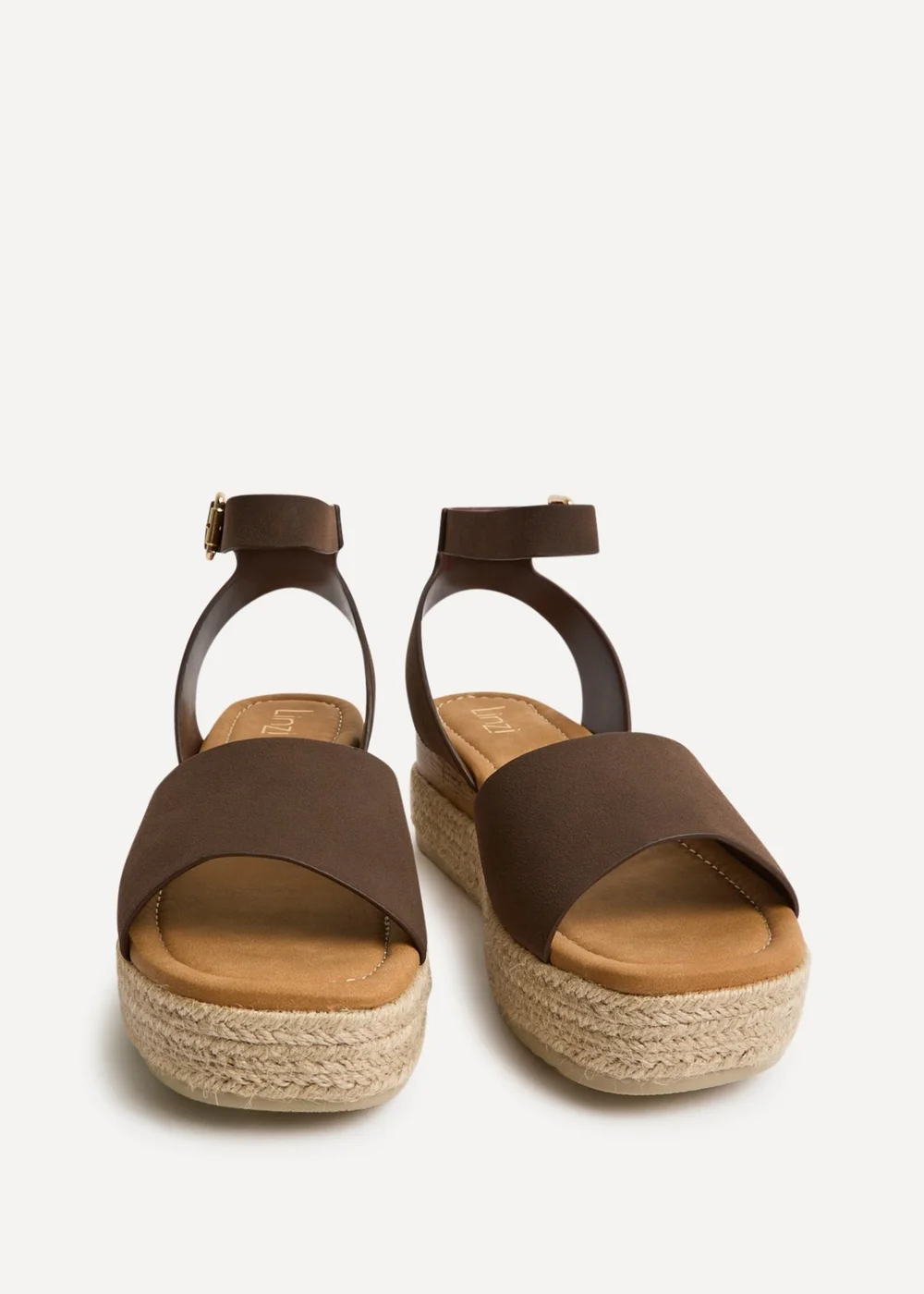 Linzi Nirvana Brown Nubuck Flatform Sandals - 3 Image 3