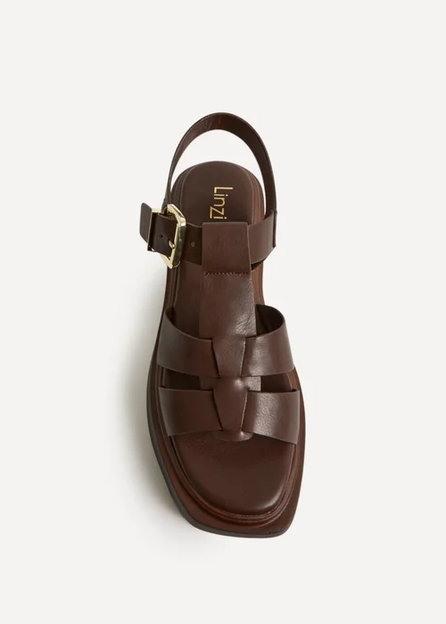 Linzi Subtract Brown Gladiator Flatform Sandals - 3 Image 4