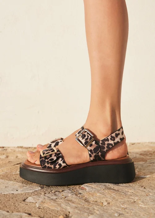 Linzi Preserve Leopard Flatform Sandals - 6 Image 1