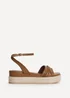 Linzi Dazed Tan Faux Leather Flatform Sandals - 7 Image 2