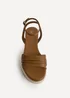Linzi Dazed Tan Faux Leather Flatform Sandals - 7 Image 4