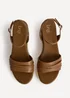 Linzi Dazed Tan Faux Leather Flatform Sandals - 7 Image 5