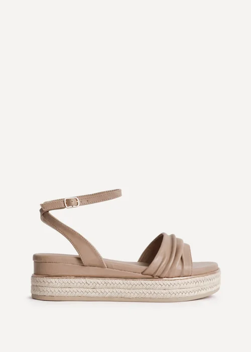 Linzi Dazed Mocha Faux Leather Flatform Sandals - 4 Image 2
