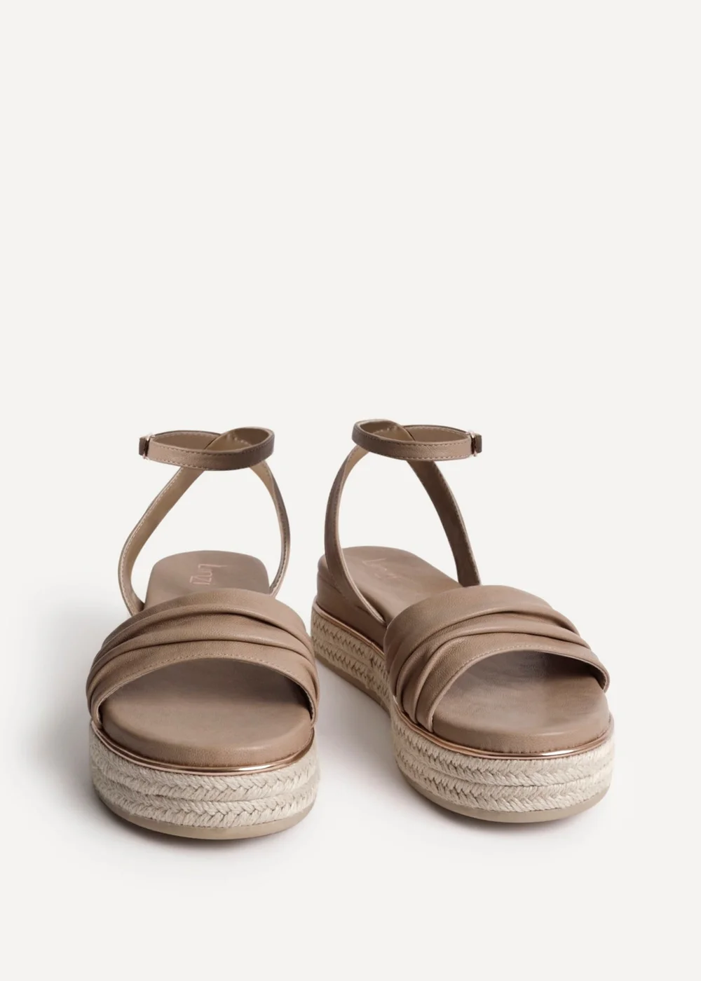 Linzi Dazed Mocha Faux Leather Flatform Sandals - 4 Image 3
