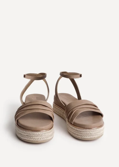 Linzi Dazed Mocha Faux Leather Flatform Sandals - 4 Image 3