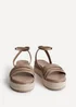 Linzi Dazed Mocha Faux Leather Flatform Sandals - 4 Image 3