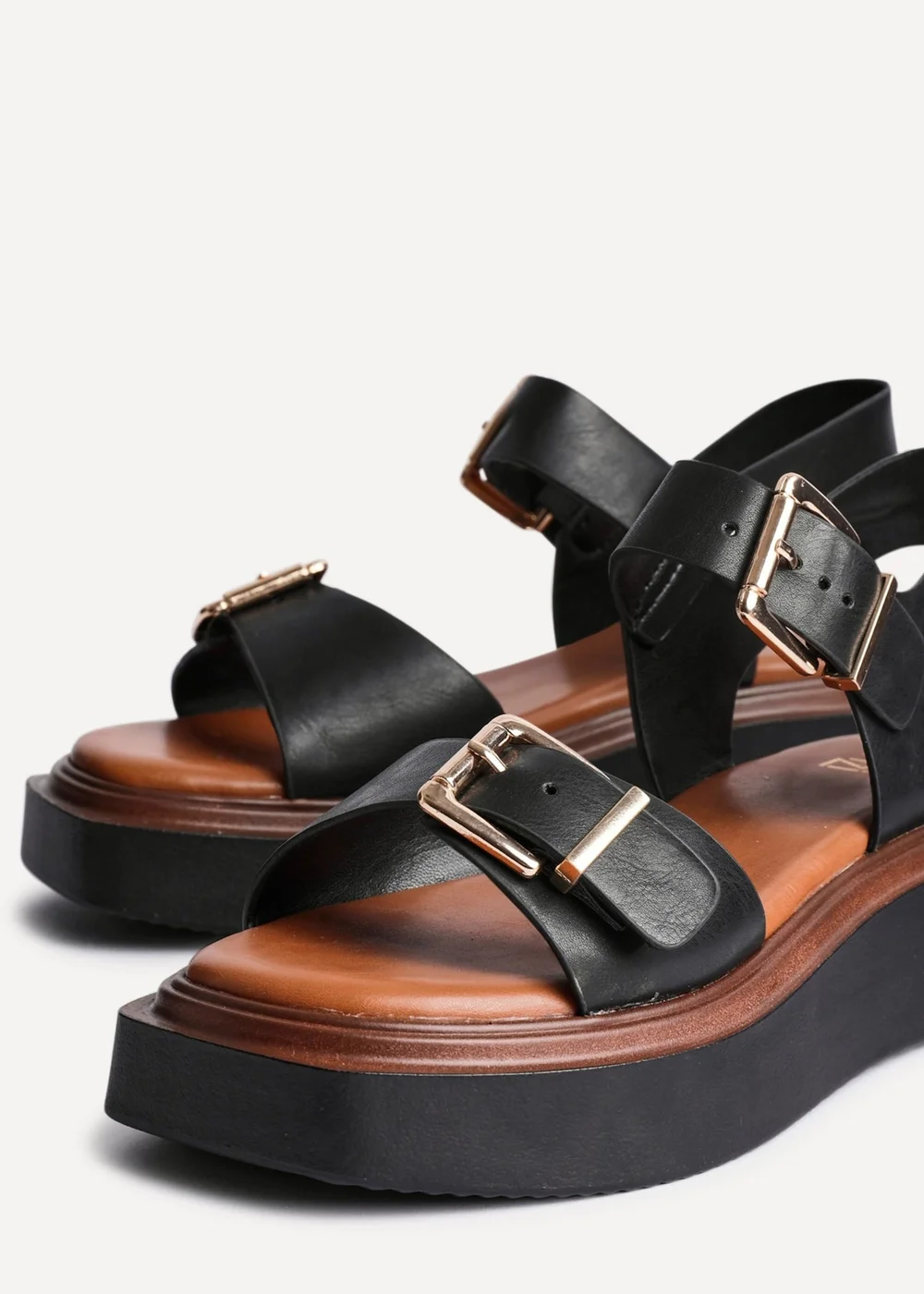 Linzi Preserve Black Flatform Sandals - 4 Image 5