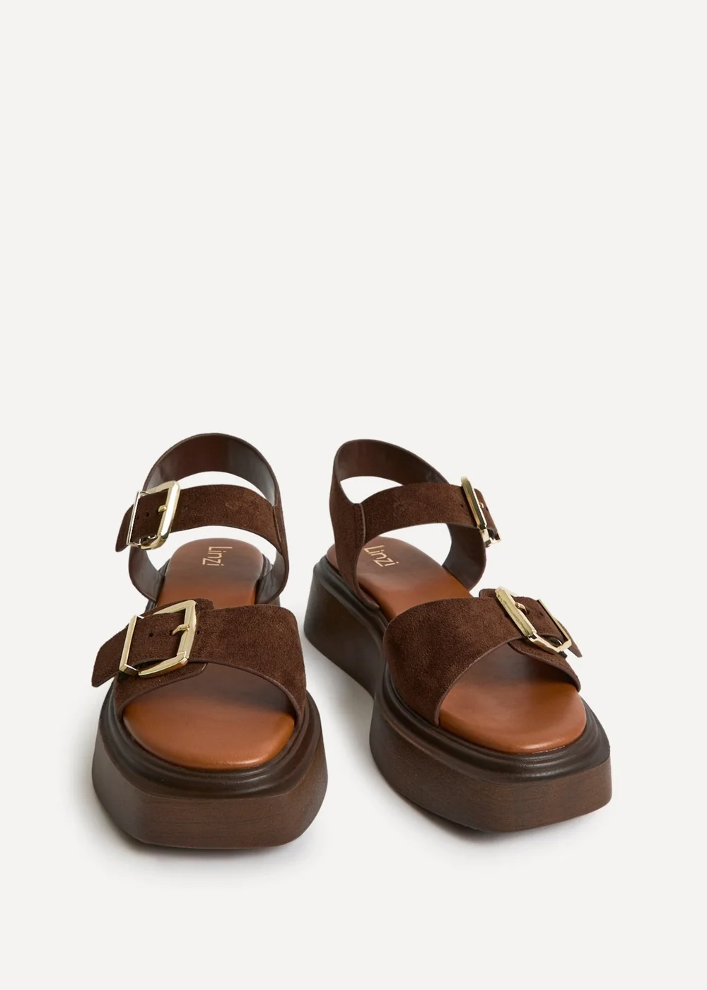 Linzi Preserve Brown Flatform Sandals - 4 Image 3