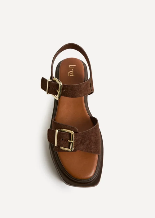 Linzi Preserve Brown Flatform Sandals - 4 Image 4