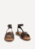 Linzi Nora Brown Faux Leather Flat Sandals - 4 Image 2