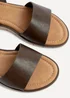 Linzi Nora Brown Faux Leather Flat Sandals - 4 Image 3