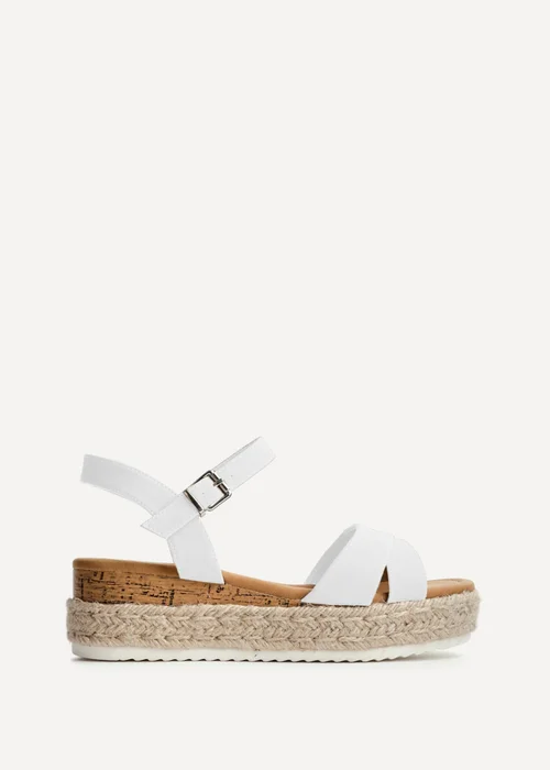 Linzi Sarelli Wide Fit White Flatform Sandals - 8 Image 2
