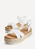 Linzi Sarelli Wide Fit White Flatform Sandals - 8 Image 4