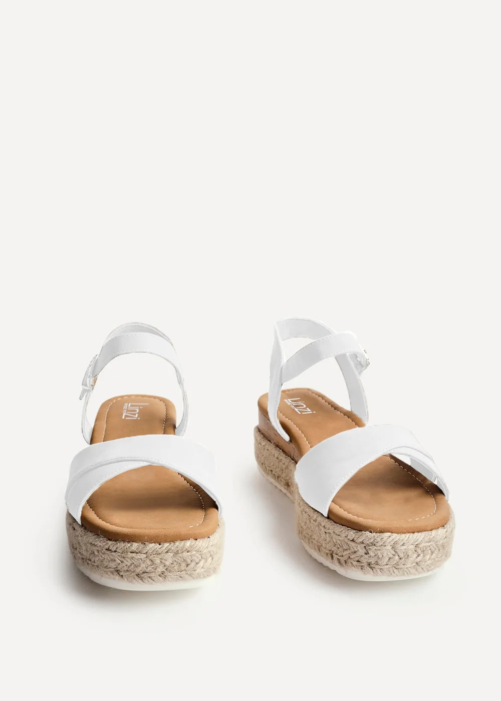 Linzi Sarelli Wide Fit White Flatform Sandals - 8 Image 3