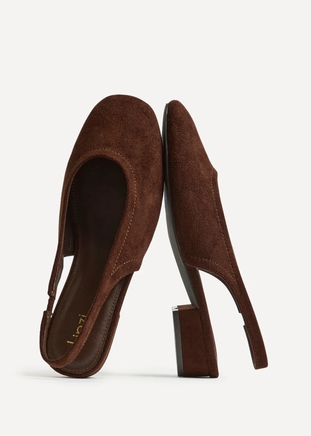 Linzi Glide Brown Faux Suede Mary Jane Heels - 4 Image 4